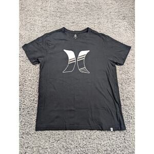 Hurley Shirt Men Black Streetwear Grunge Surf Skate Logo Casual Graphic Tee